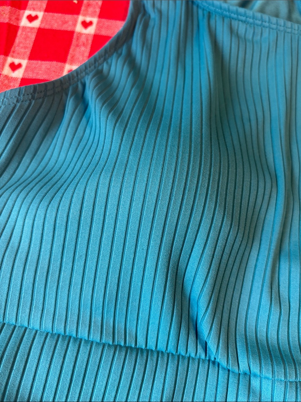 Ribbed Racerback bathing suit in Teal 2 piece - Picture 6 of 9